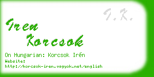 iren korcsok business card