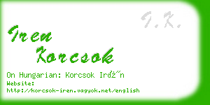 iren korcsok business card